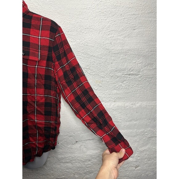 Chaps Petite Women’s Buffalo Plaid Flannel Red Button Up Size petite LARGE - Picture 5 of 11
